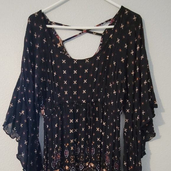 WOMENS GYPSY DRESS-BLACK - Picture 2 of 7